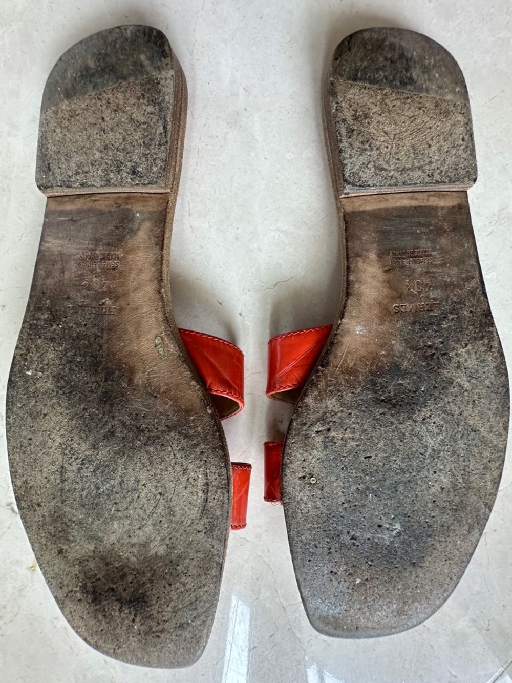Hermes Oran Women’s Sandals Orange Size 40.5 - Picture 7 of 11